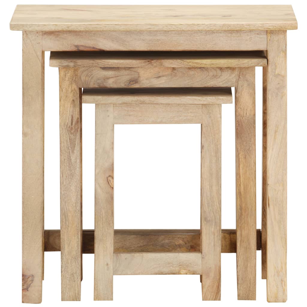 vidaXL Satztische 3 Stk. Massivholz Mango