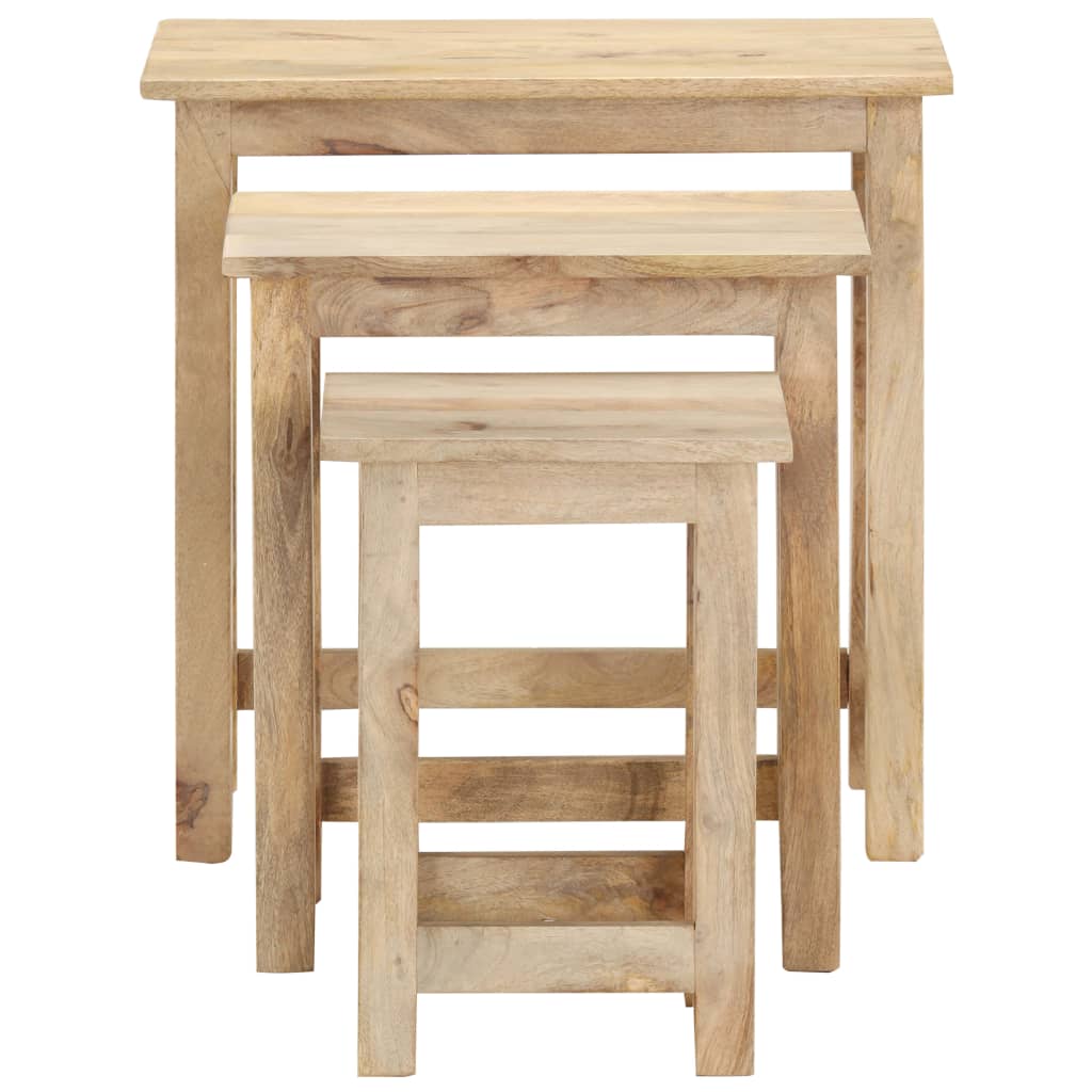 vidaXL Satztische 3 Stk. Massivholz Mango