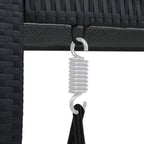 vidaXL Hollywoodschaukel 3-Sitzer mit Dach Poly Rattan Schwarz