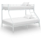 vidaXL Etagenbettgestell Weiß Metall 140x200 cm/90x200 cm