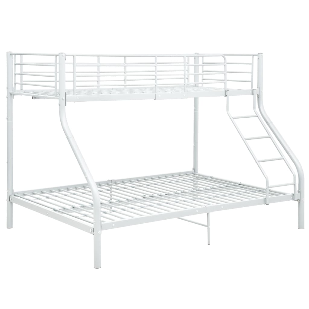 vidaXL Etagenbettgestell Weiß Metall 140x200 cm/90x200 cm