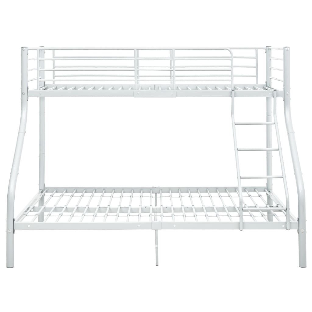 vidaXL Etagenbettgestell Weiß Metall 140x200 cm/90x200 cm