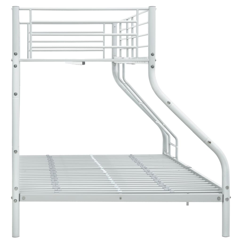 vidaXL Etagenbettgestell Weiß Metall 140x200 cm/90x200 cm
