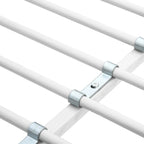 vidaXL Etagenbett mit Tischrahmen Weiß Metall
