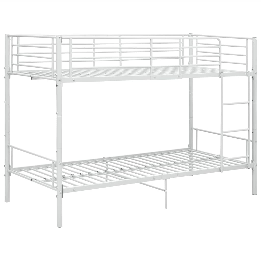 vidaXL Etagenbett Weiß Metall 90×200 cm