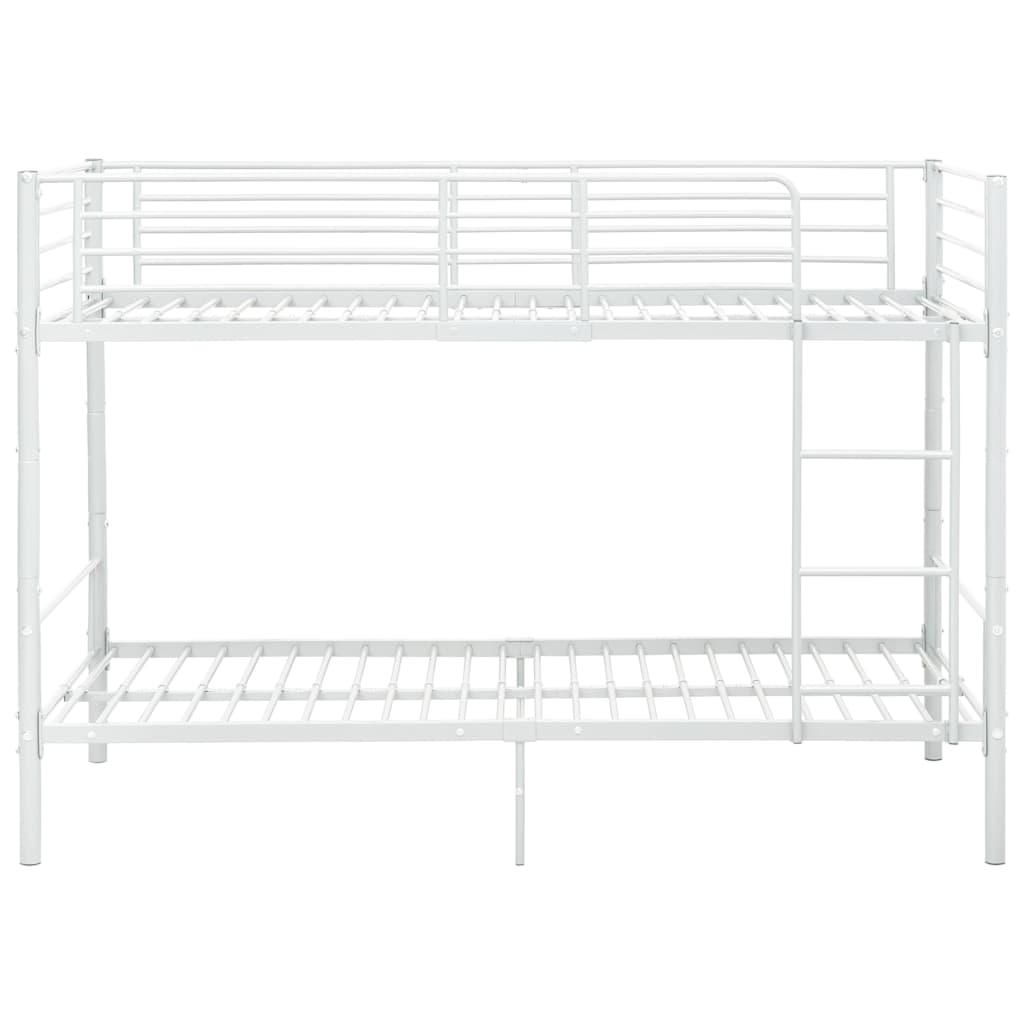 vidaXL Etagenbett Weiß Metall 90×200 cm