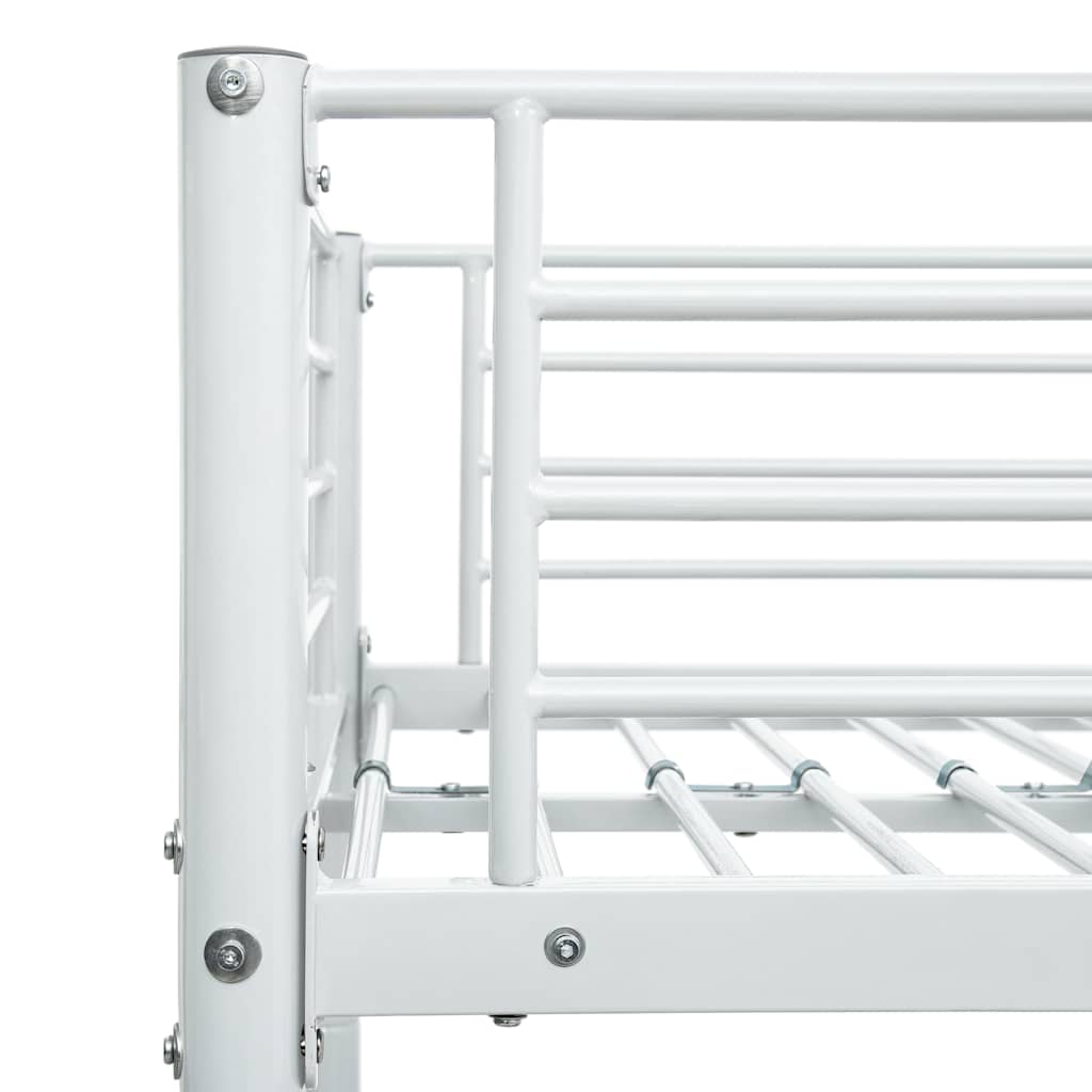 vidaXL Etagenbett Weiß Metall 90×200 cm