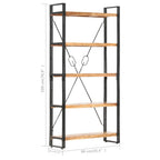 vidaXL Bücherregal 5 Fächer Massivholz Akazie