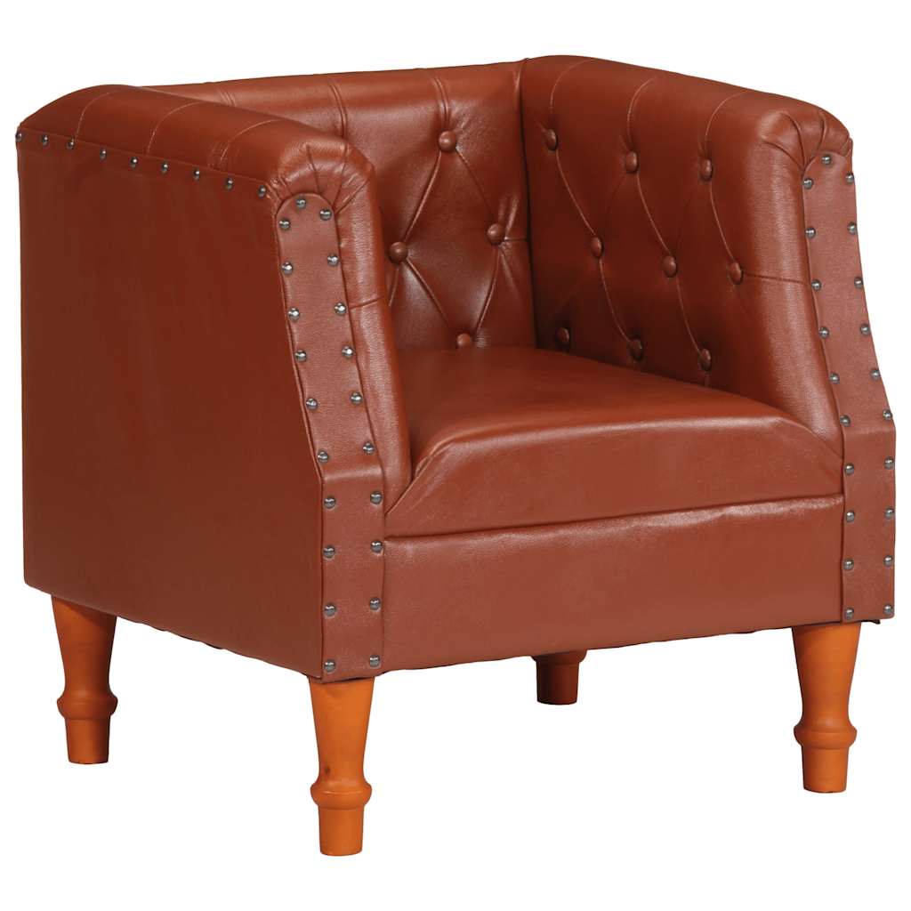 vidaXL Sessel Braun Echtleder