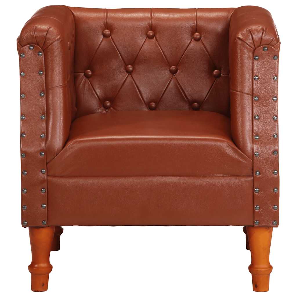 vidaXL Sessel Braun Echtleder