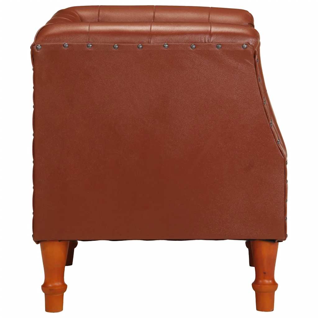 vidaXL Sessel Braun Echtleder