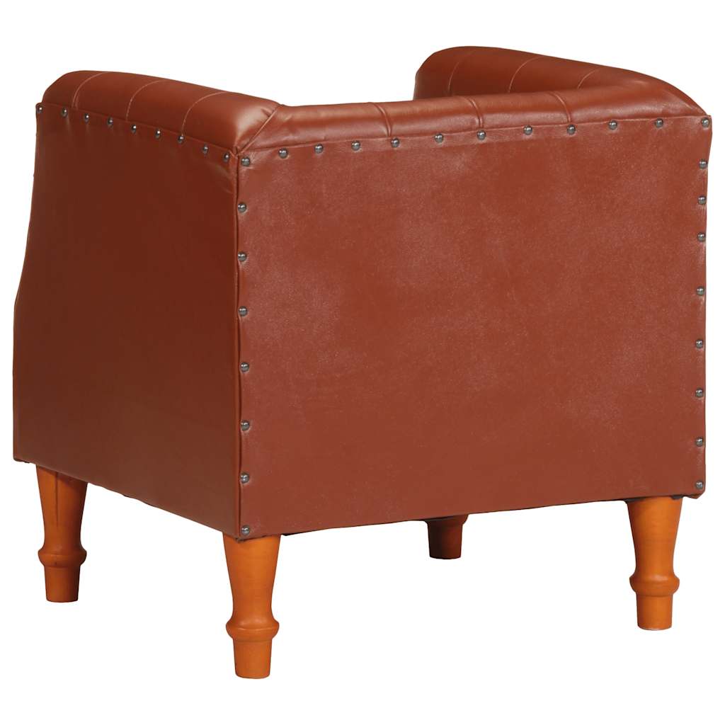 vidaXL Sessel Braun Echtleder
