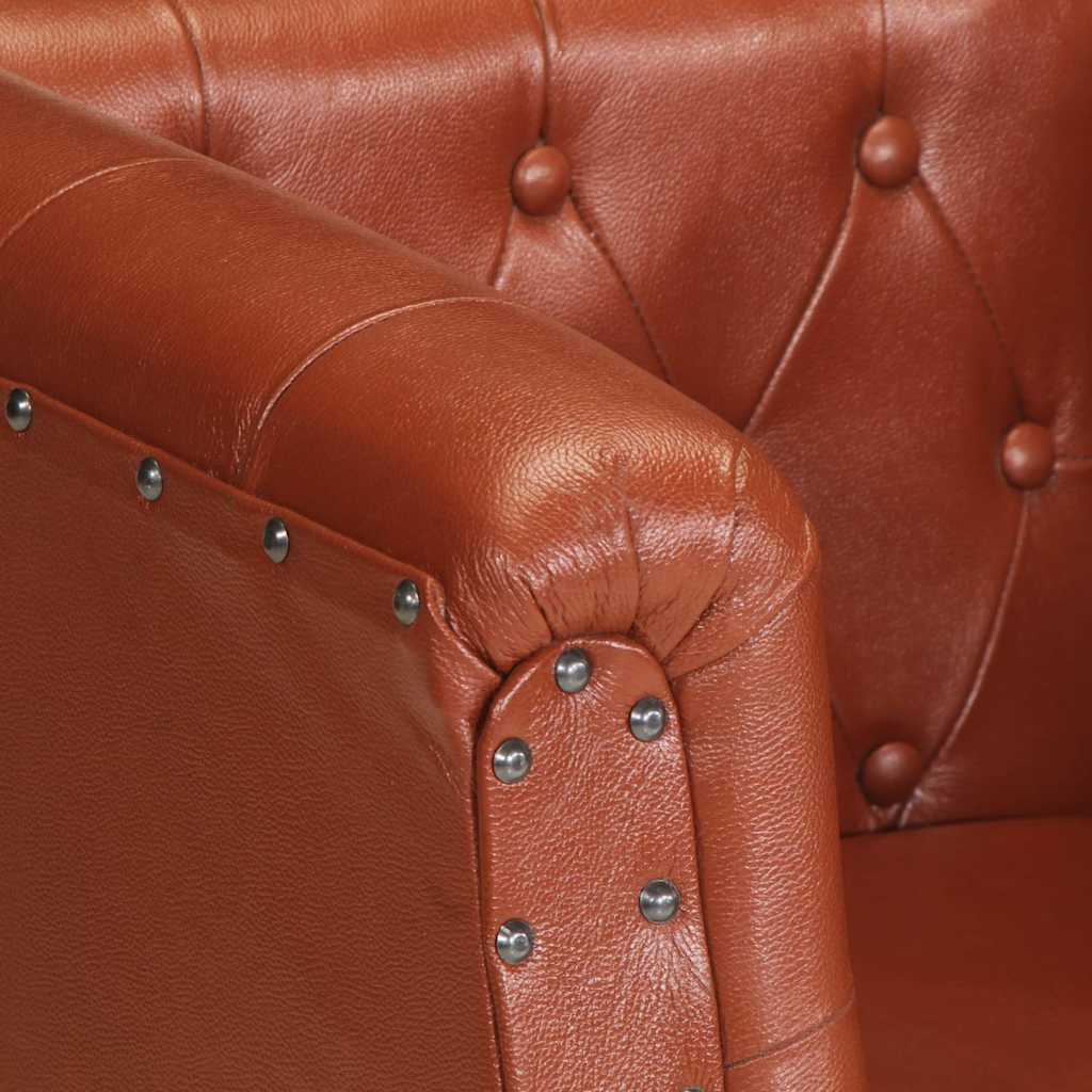 vidaXL Sessel Braun Echtleder