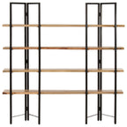 vidaXL Bücherregal mit 4 Regalböden 160x35x160 cm Mango Massivholz