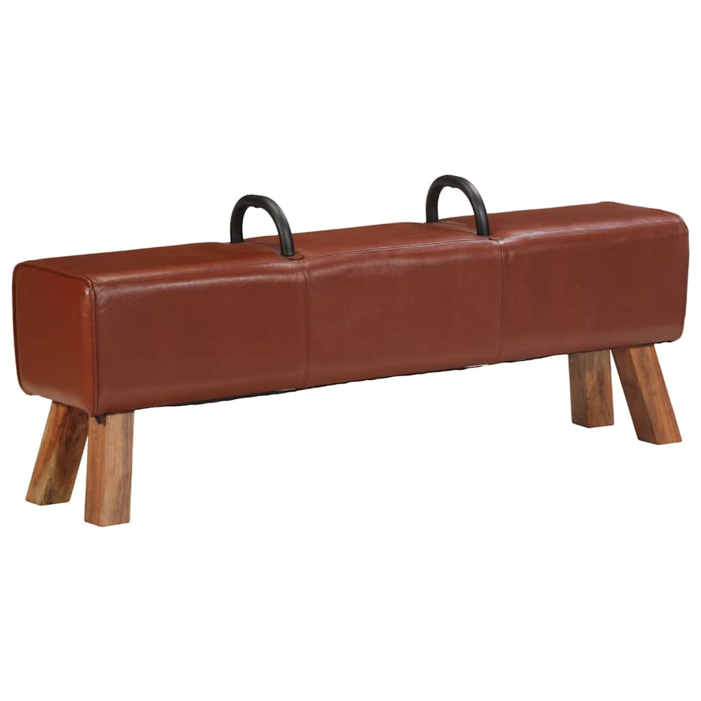 vidaXL Vintage Turnbock-Bank mit Griffen Echtes Ziegenleder