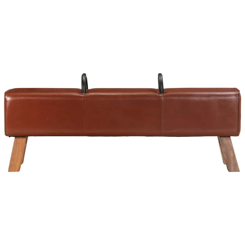 vidaXL Vintage Turnbock-Bank mit Griffen Echtes Ziegenleder