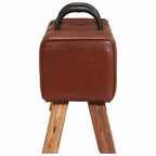 vidaXL Vintage Turnbock-Bank mit Griffen Echtes Ziegenleder