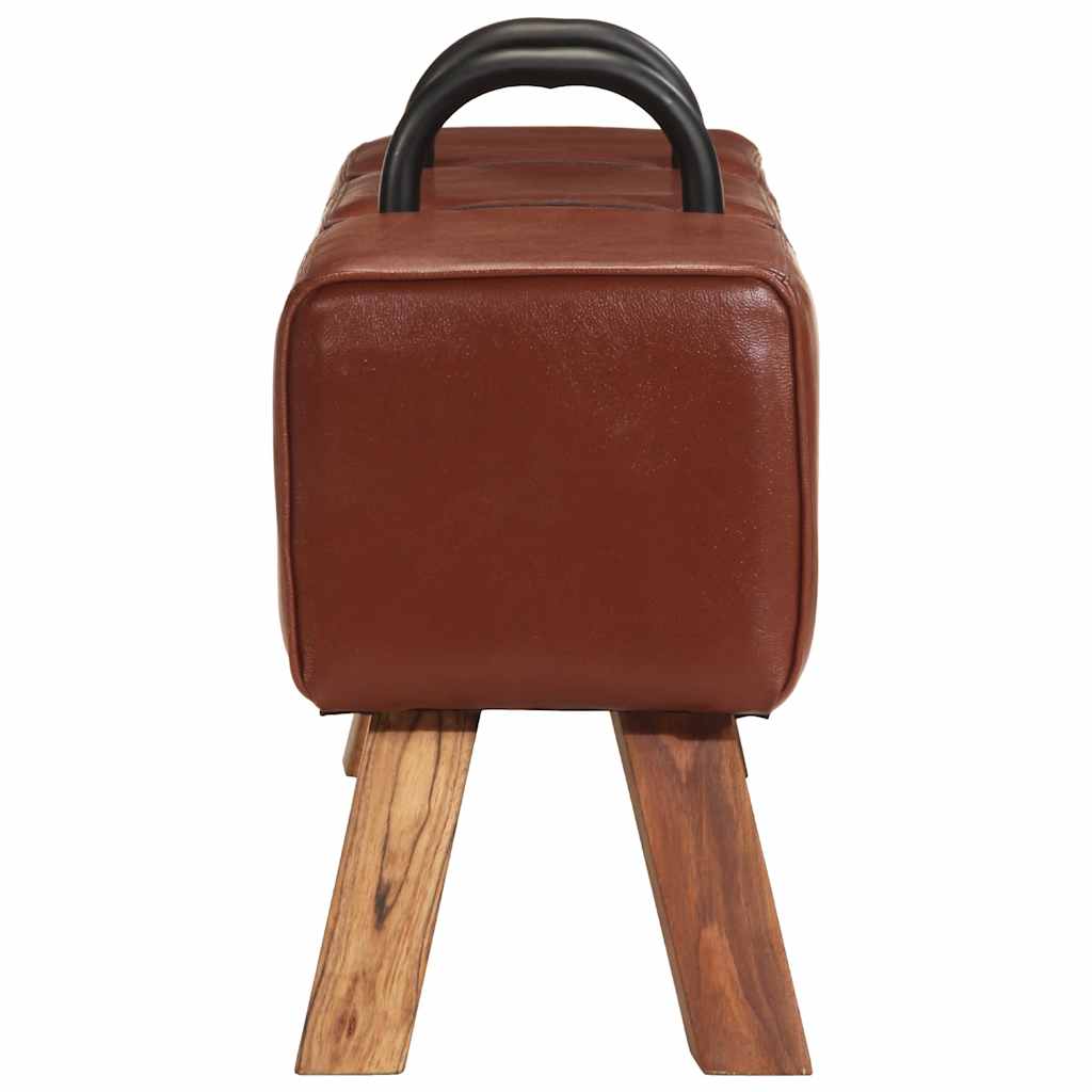 vidaXL Vintage Turnbock-Bank mit Griffen Echtes Ziegenleder