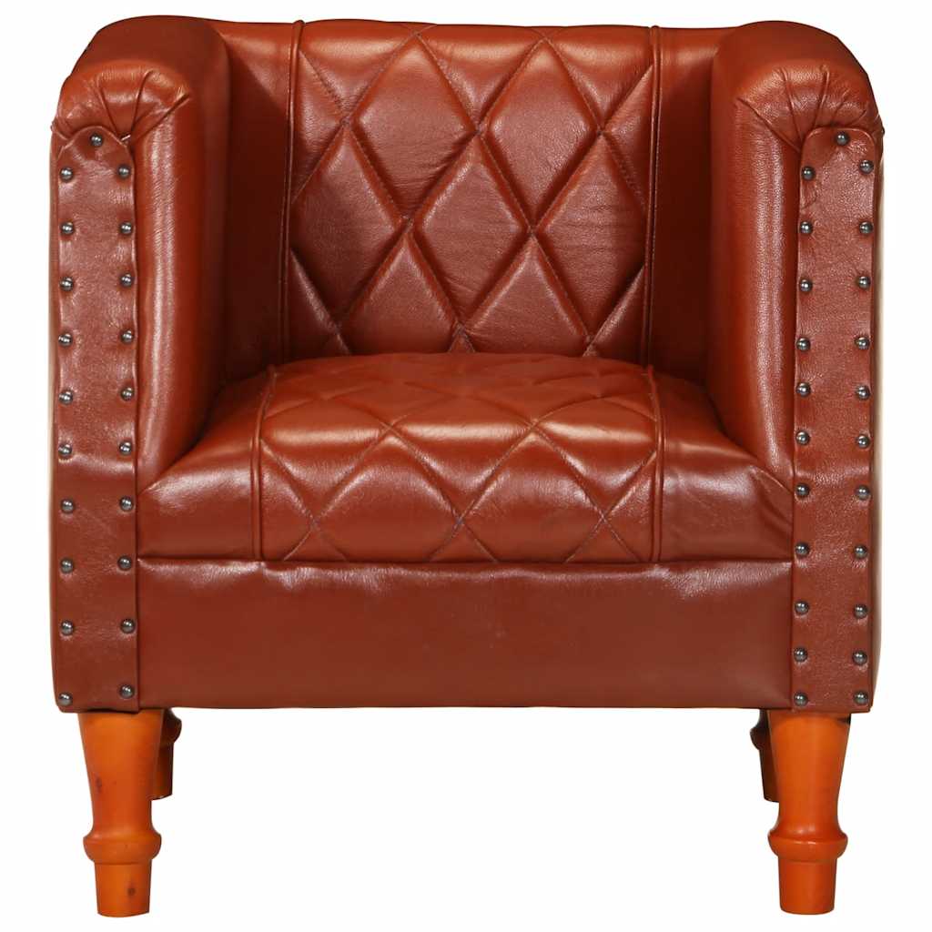 vidaXL Sessel Braun Echtes Ziegenleder