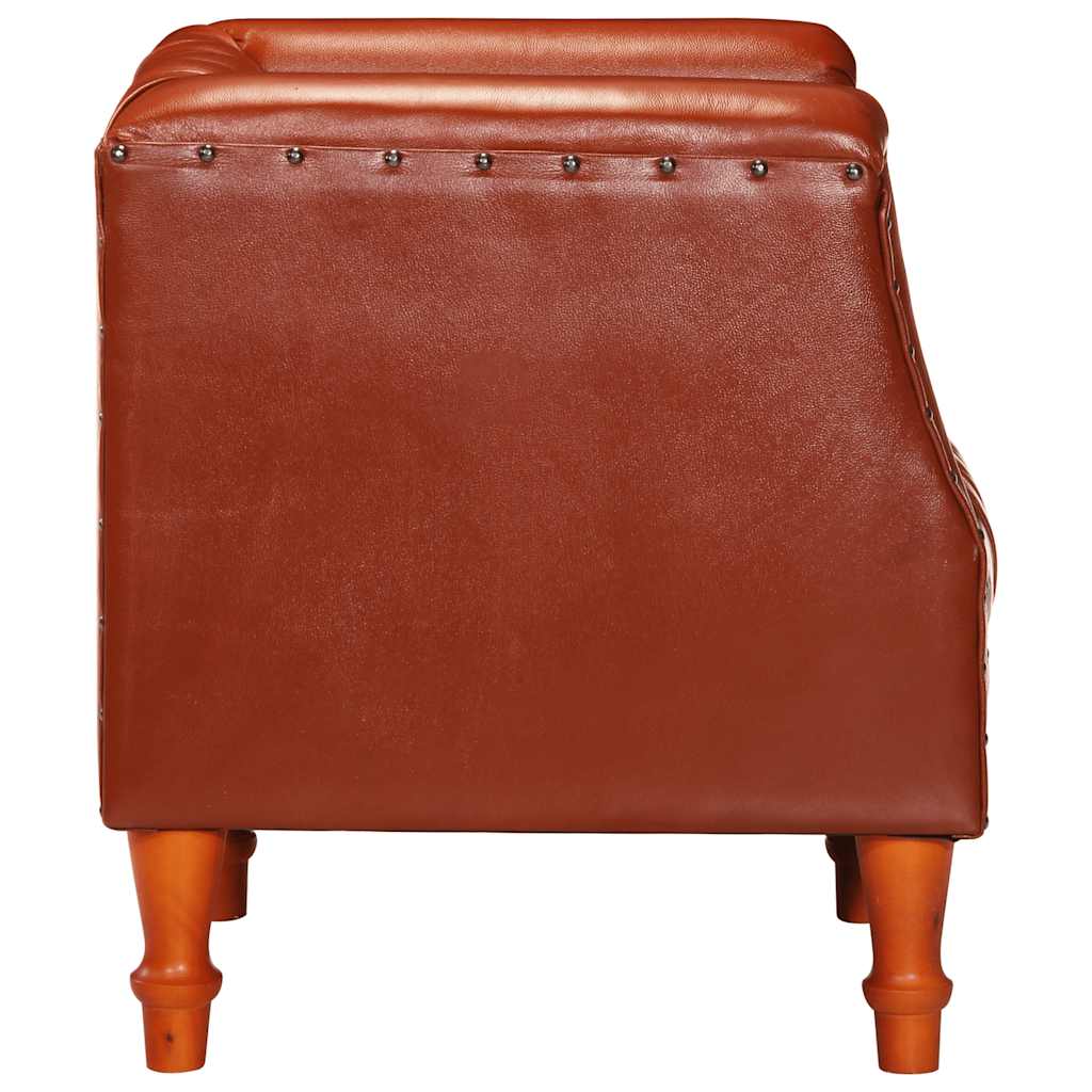 vidaXL Sessel Braun Echtes Ziegenleder