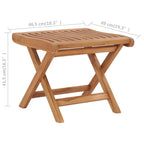 vidaXL Klappbarer Fußhocker 46,5×49×41,5 cm Massivholz Teak
