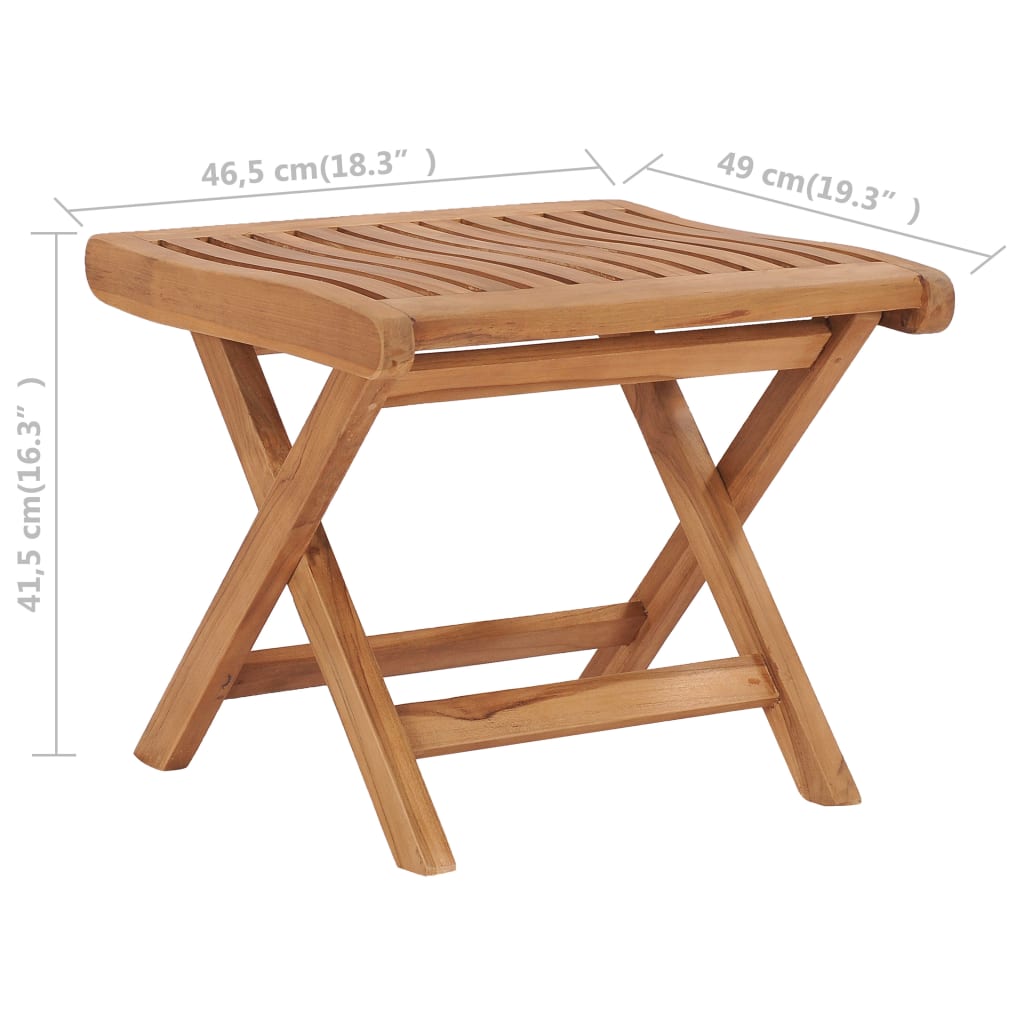 vidaXL Klappbarer Fußhocker 46,5×49×41,5 cm Massivholz Teak