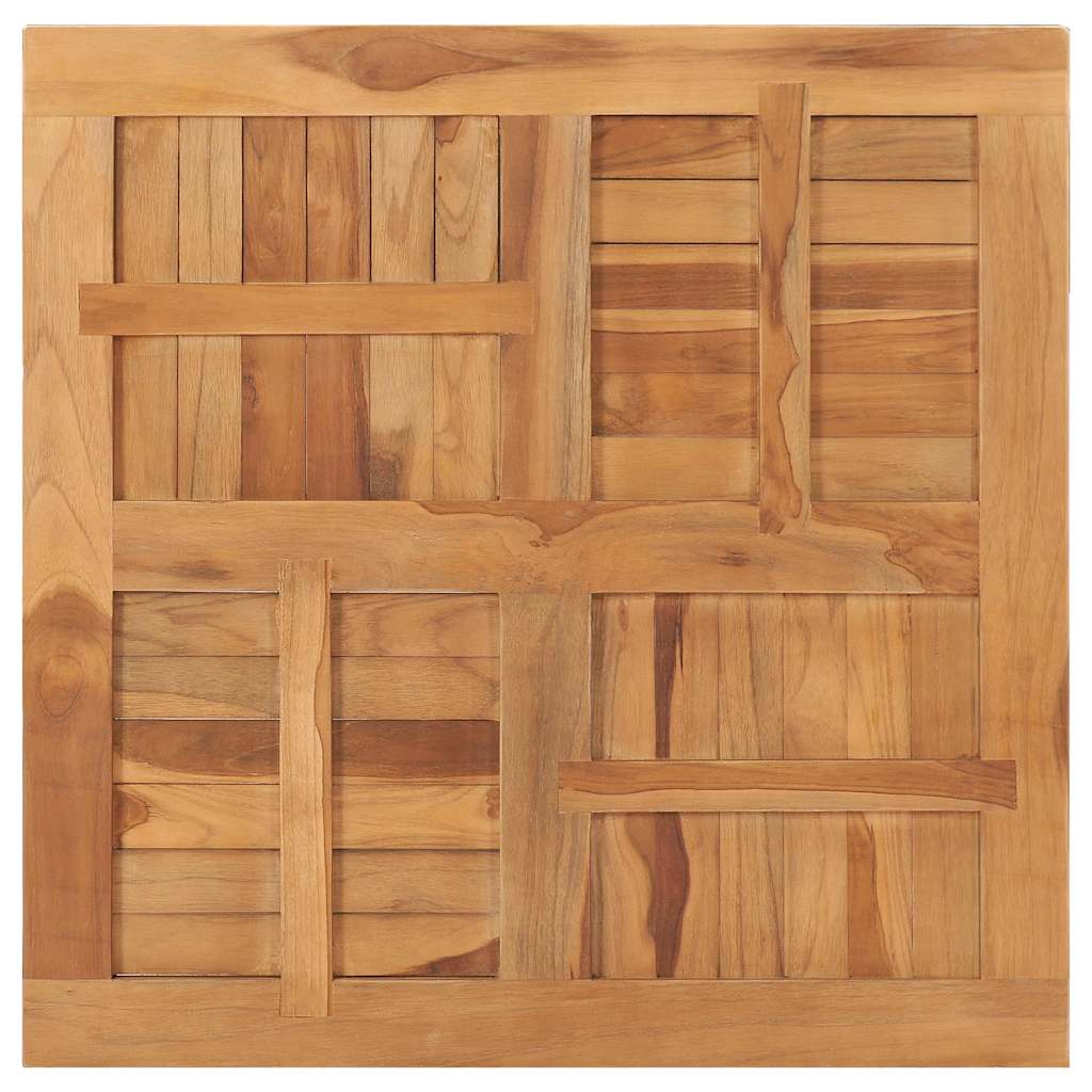 vidaXL Tischplatte Massivholz Teak Quadratisch 80×80×2,5 cm