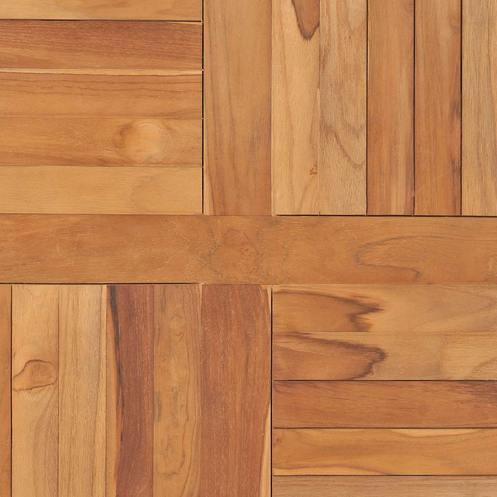 vidaXL Tischplatte Massivholz Teak Quadratisch 80×80×2,5 cm
