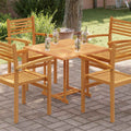 vidaXL Tischplatte Massivholz Teak Quadratisch 80×80×2,5 cm