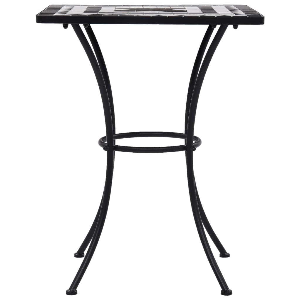 vidaXL 3-tlg. Bistro-Set Mosaik Keramik Schwarz und Weiß