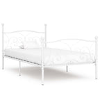 vidaXL Bettgestell mit Lattenrost Weiß Metall 90 x 200 cm