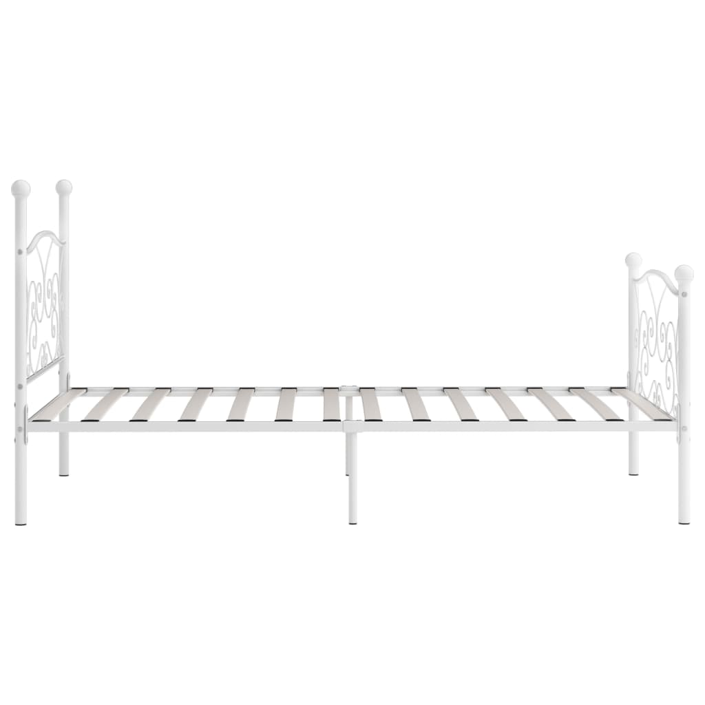 vidaXL Bettgestell mit Lattenrost Weiß Metall 90 x 200 cm