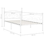 vidaXL Bettgestell mit Lattenrost Weiß Metall 90 x 200 cm