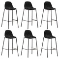 vidaXL Barhocker 6 Stk. Schwarz Stoff