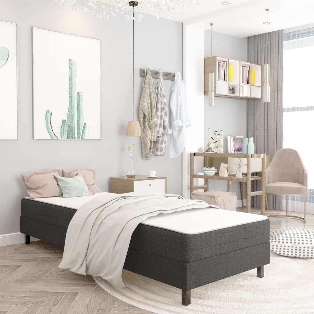 vidaXL Boxspring-Bettgestell Grau Stoff