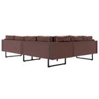 vidaXL Ecksofa Kunstleder Braun