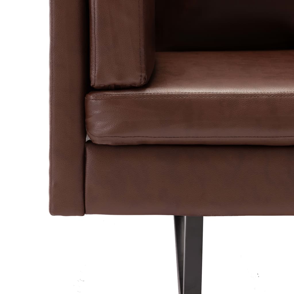 vidaXL Ecksofa Kunstleder Braun