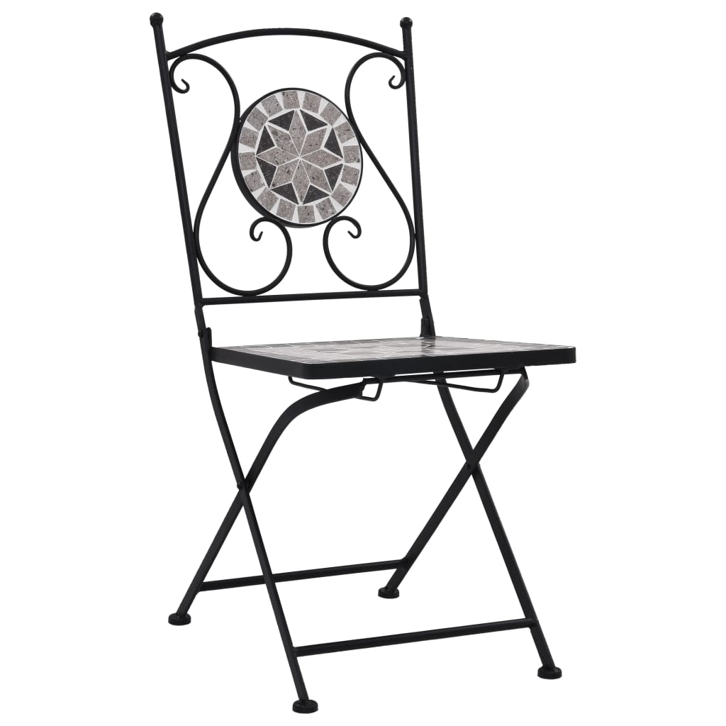 vidaXL 3-tlg. Bistro-Set Mosaik Keramik Grau