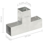 vidaXL Pfostenverbinder T-Form Verzinktes Metall 71 x 71 mm
