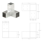 vidaXL Pfostenverbinder Y-Form Verzinktes Metall 71 x 71 mm