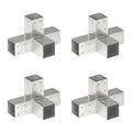 vidaXL Pfostenverbinder 4 Stk. X-Form Verzinktes Metall 71 x 71 mm