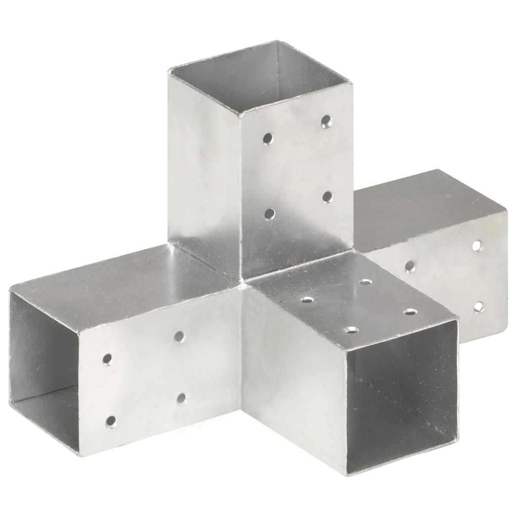 vidaXL Pfostenverbinder 4 Stk. X-Form Verzinktes Metall 71 x 71 mm