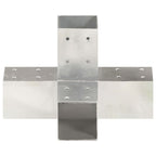 vidaXL Pfostenverbinder 4 Stk. X-Form Verzinktes Metall 71 x 71 mm