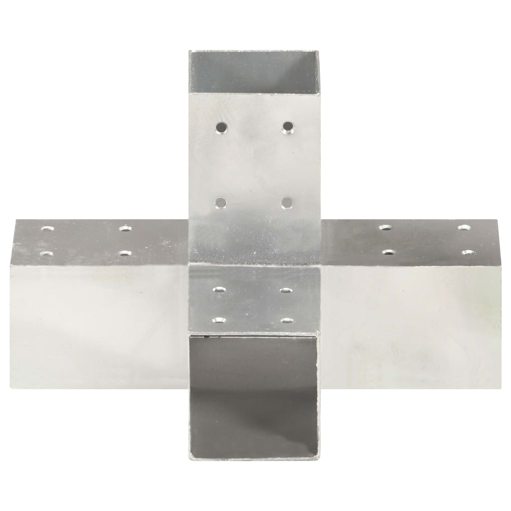 vidaXL Pfostenverbinder 4 Stk. X-Form Verzinktes Metall 71 x 71 mm