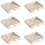 vidaXL Pfostenkappen 6 Stk. Pyramide Edelstahl 71 x 71 mm
