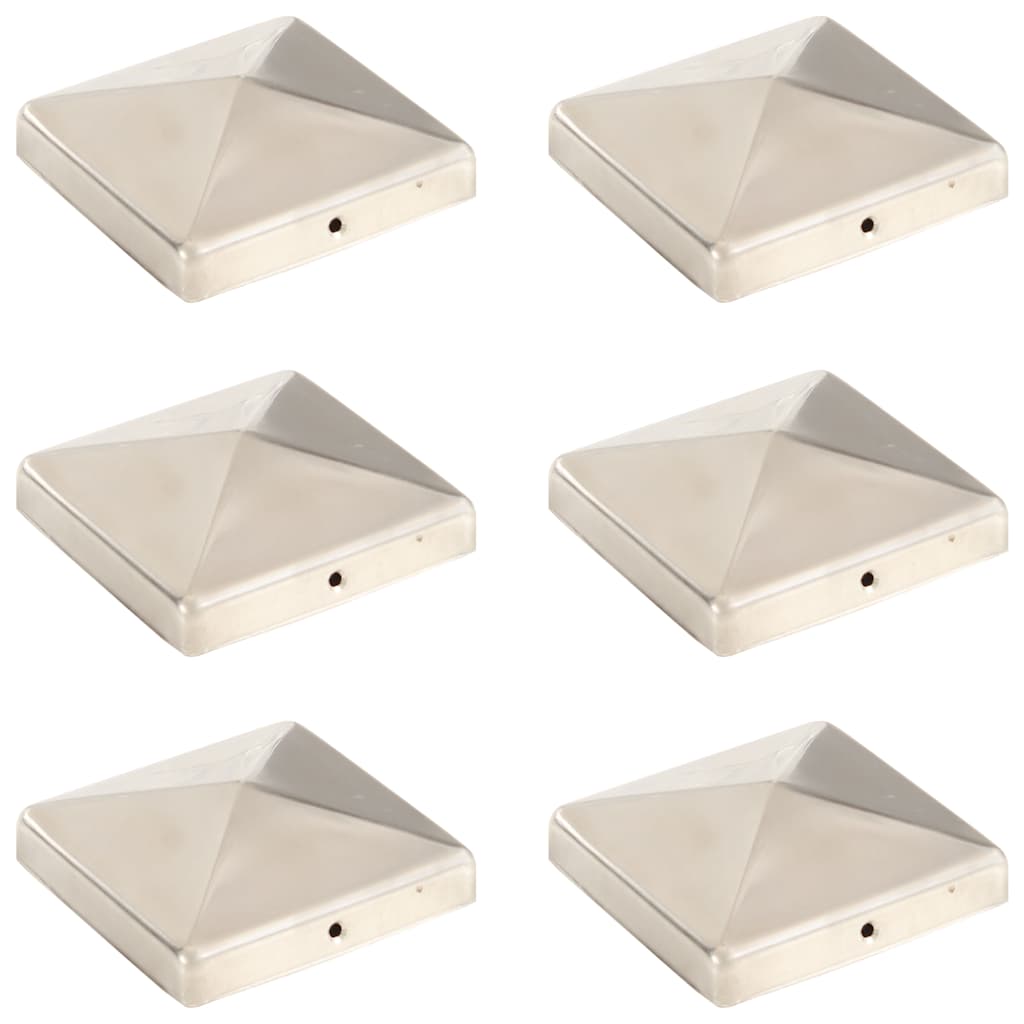 vidaXL Pfostenkappen 6 Stk. Pyramide Edelstahl 71 x 71 mm