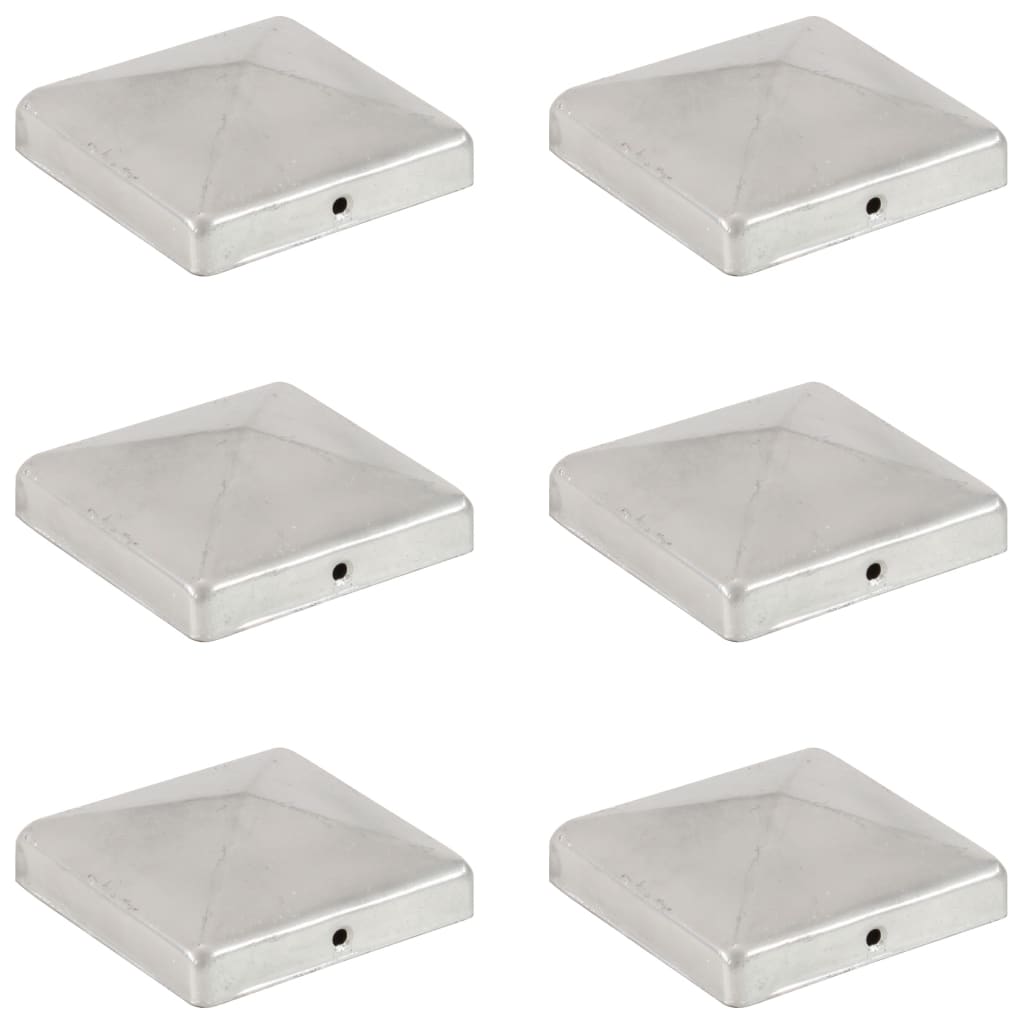 vidaXL Pfostenkappen 6 Stk. Pyramide Verzinktes Metall 101 x 101 mm