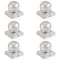 vidaXL Pfostenkappen 6 Stk. Kugelform Verzinktes Metall 91 x 91 mm