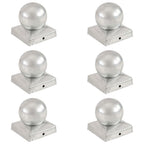 vidaXL Pfostenkappen 6 Stk. Kugelform Verzinktes Metall 91 x 91 mm