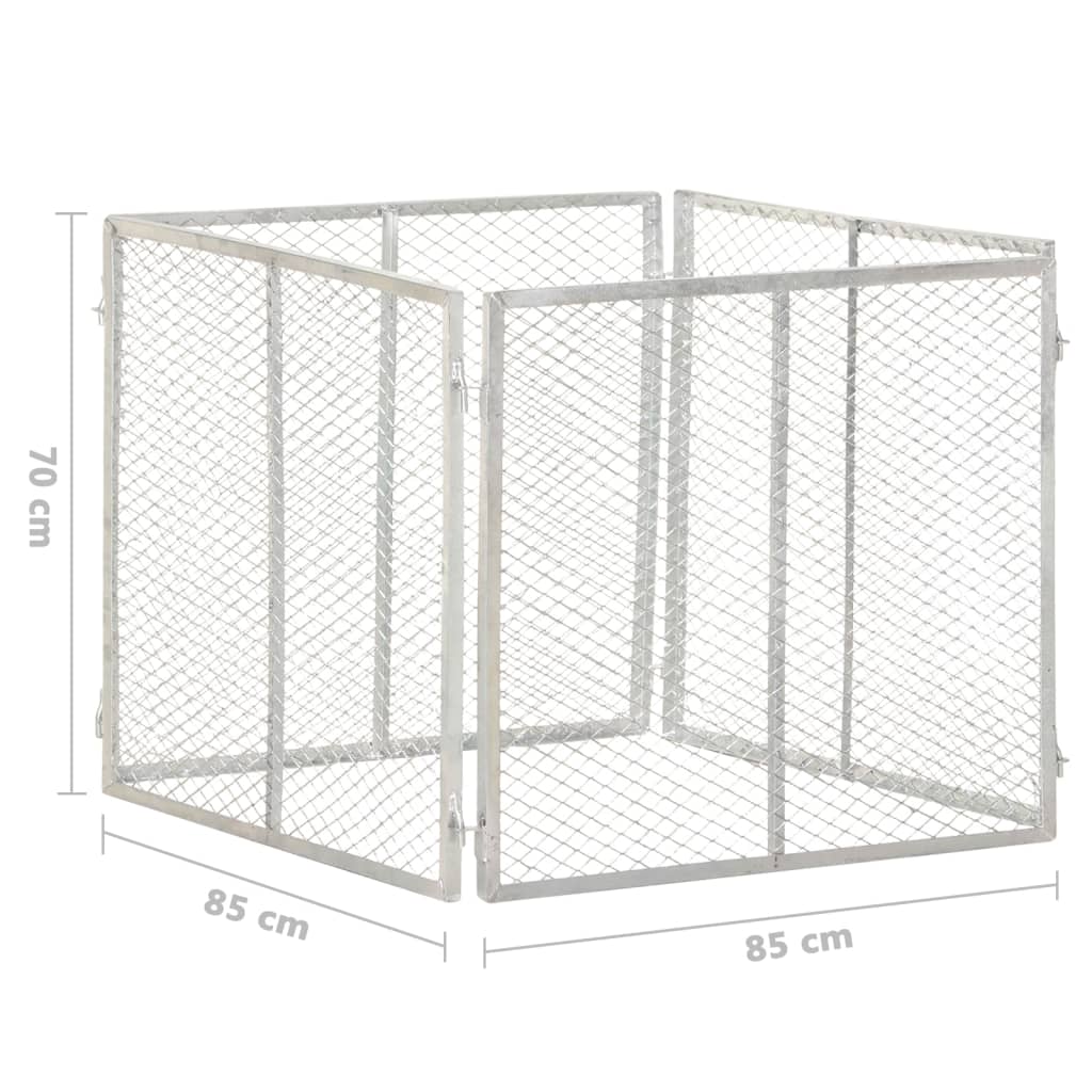 vidaXL Gartenkomposter 85x85x70 cm Verzinktes Eisen